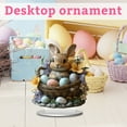 thumbnail image 5 of Easter Bunny Christmas Ornament,Rabbit Statue Figurine Indoor Outdoor Acrylic Panel Desk Centerpiece for Xmas Party Festival, 5 of 5