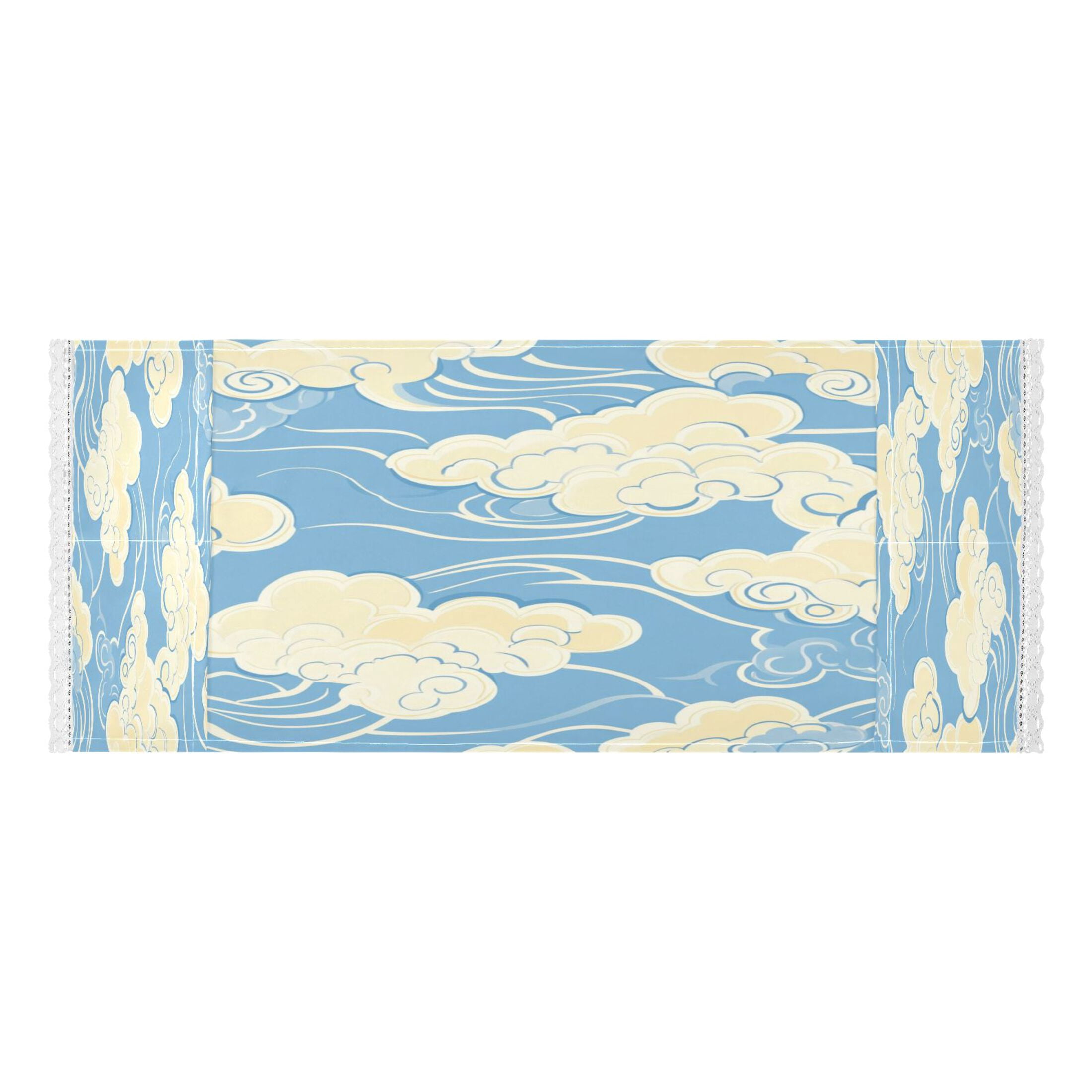 WOBOGO White Cloud Pattern on Blue Background Washing Machine Cloth Dryer Refrigerator Top Cover Protective Non-Slip Mat For Kitchen Laundry