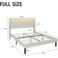 Vabches Queen Size Bed Frame with LED Headboard & Lift Up Storage