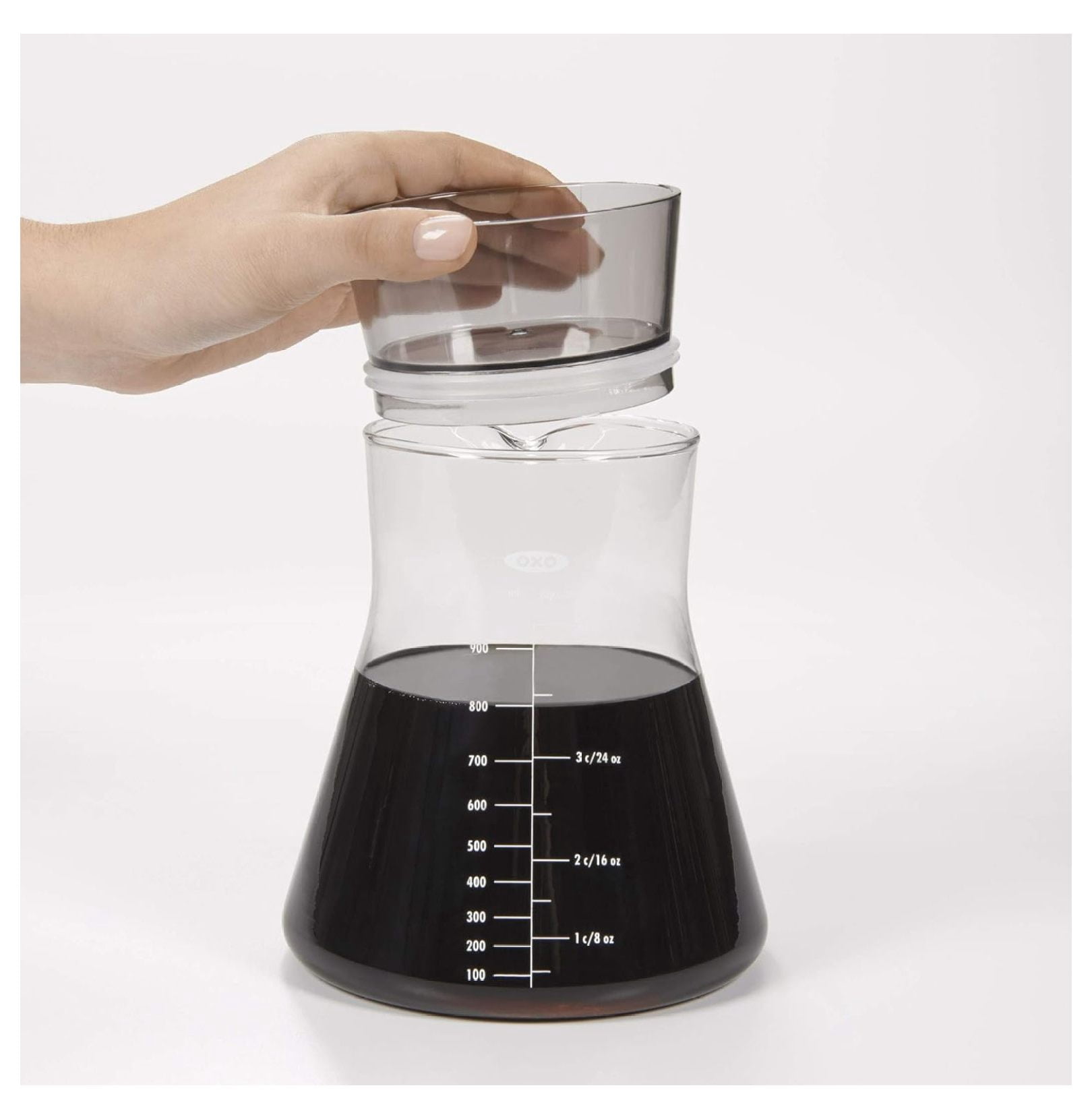 Cold Brew Coffee Maker 32oz - Iced Coffee Maker & Tea Infuser - Stainless Steel Filter - Easy Clean - Glass Carafe - Smooth Low-Acid Coffee Concentrate