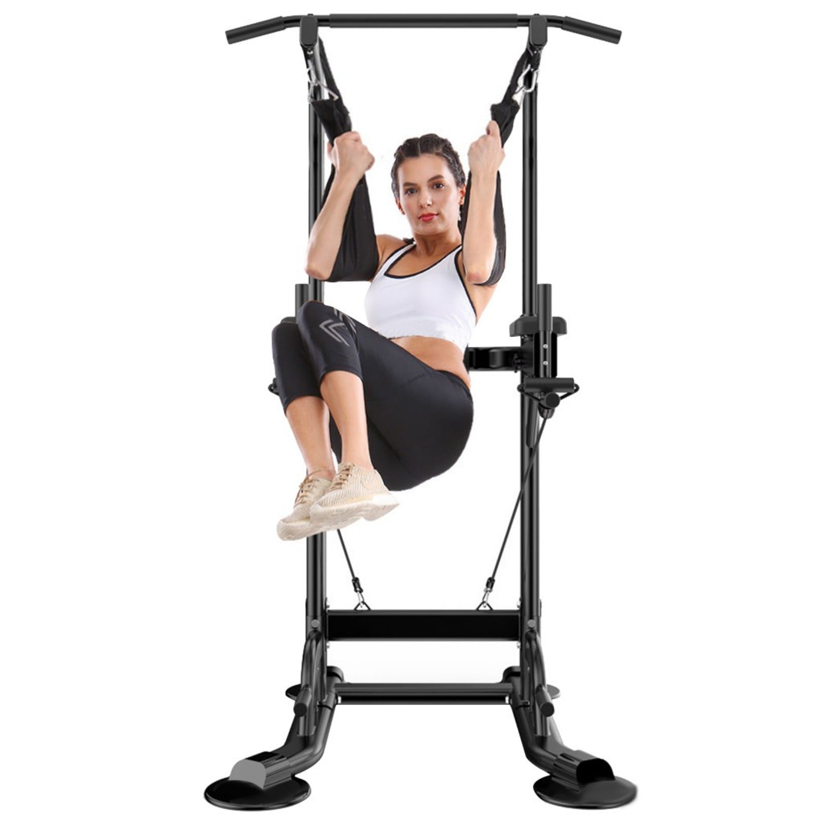 Dip Station Chin Up Bar Power Tower Pulls Push Home Gym Fitness Core 