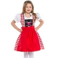 thumbnail image 2 of Coerni German Dirndl Dress Clothess for Girls Kids Bavarian Oktoberfest Halloween Carnival Short Puff Sleeve Child's Dress, 2 of 9