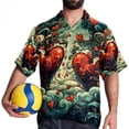 thumbnail image 4 of Love Men's Hawaiian Button Down Short Sleeve Casual Printed Summer Beach Unisex Shirt, 4 of 6