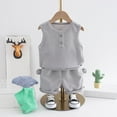 thumbnail image 4 of Kedxroy Toddler Baby Boy Summer Clothes Tank Solid color Sleeveless Top Shorts Set 2 Piece Outfit(Green,18-24 Months), 4 of 4
