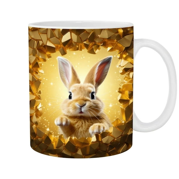 Taza de café de cerámica de Pascua de 350 ml, taza de té para el día de San Valentín.