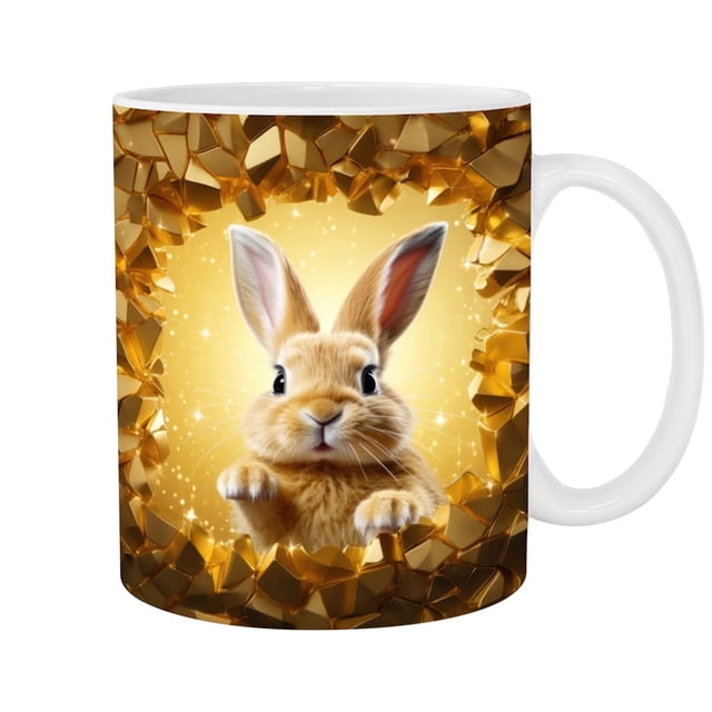 Taza de Cerámica para Café de Pascua, Apta para Microondas y Lavavajillas, Ideal para Regalar, Ideal para Iniciar Una Conversación, Ideal para Las Fiestas, 350 Ml.