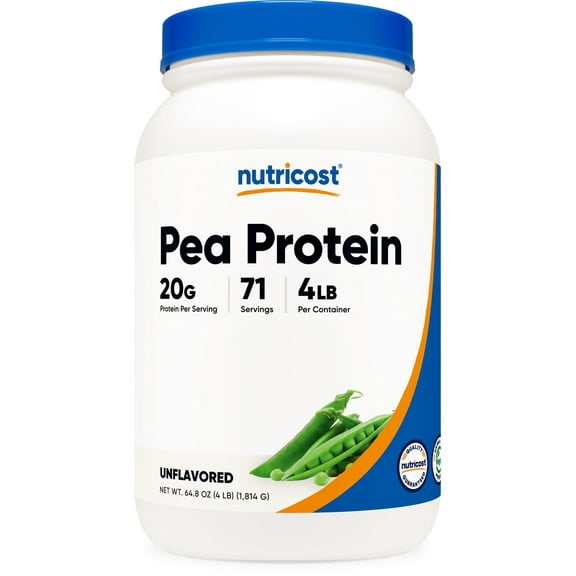 Nutricost Pea Protein Powder (4 LBS) Unflavored - 20g of Vegan Pea Protein Isolate, GMO-Free, Gluten-Free, 71 Servings