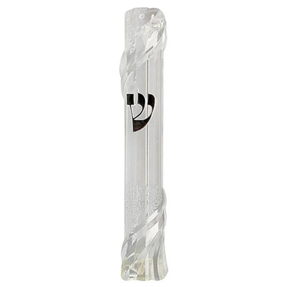 Schonfeld Collection 22265 12 cm Plastic Clear Mezuzah with Rubber Plug