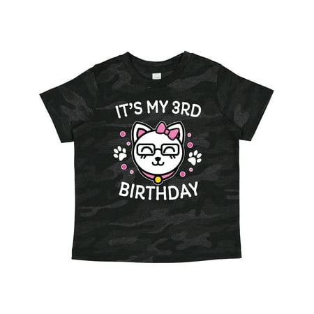 

Inktastic Its My 3rd Birthday with Cat in Glasses Gift Toddler Toddler Girl T-Shirt