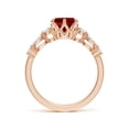 thumbnail image 2 of ANGARA Lab Grown 2 Ct Classic Oval Ruby Side Stone Engagement Ring for Women in 14K Rose Gold (Size-9x7mm) | July Birthstone, Birthday, Anniversary, Jewelry Gift for Women | Lab-Grown Ruby Ring, 2 of 8