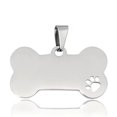 thumbnail image 2 of Etiqueta de identificación de mascota personalizada, colgante de pata de hueso plateado y dorado con hueco, nombre de perro personalizado grabado TUNC Sencillez, 2 of 5