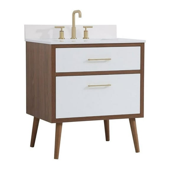 30 inch bathroom Vanity in White with Backsplash