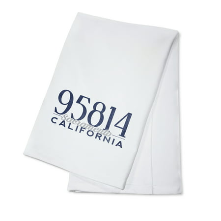 Sacramento, California - 95814 Zip Code (Blue) - Lantern Press Artwork (100% Cotton Kitchen