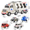 thumbnail image 2 of Vehículo de juguete TEMI Ambulance Truck con helicóptero, coche de policía, 2 of 9