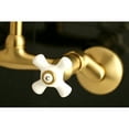 thumbnail image 3 of Kingston Brass KS614SB Kingston Two Handle Wall Mount Kitchen Faucet, Brushed Brass, 3 of 5
