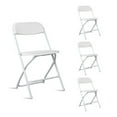 FENG20 Classic Garden Folding Chairs Set of 4 White Plastic Injection