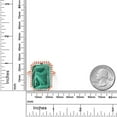 thumbnail image 4 of Gem Stone King 18.50 Ct Emerald Cut Green Malachite 18K Rose Gold Plated Silver Ring, 4 of 4