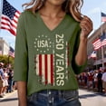 thumbnail image 2 of MEICHEN 250th Anniversary USA Shirt Crewneck Pullover Tops Women's Patriotic Shirts Short Sleeve T Shirt, 2 of 4
