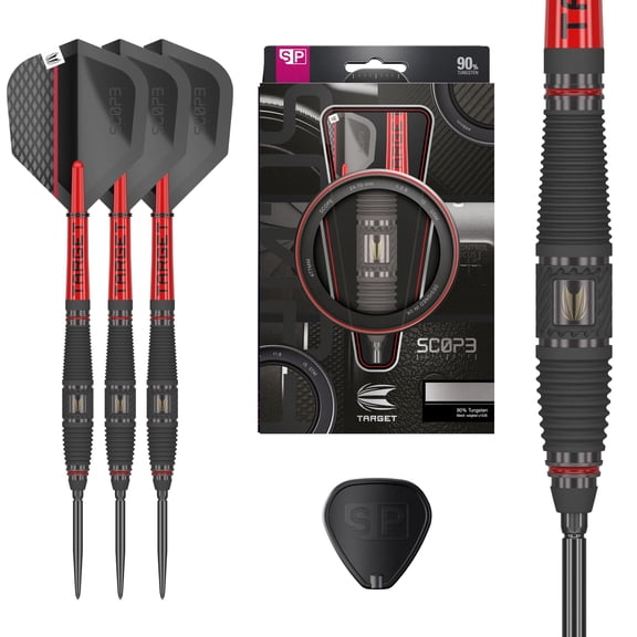 Target Darts 90% Tungsten Steel Tip Swiss Point Darts Set w/ Swiss Points & Tool, 25g, 3 Count
