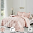 thumbnail image 6 of All Season Pink 3 Piece Twin Size Down Alternative Comforter Set with Corner Tabs, 6 of 7