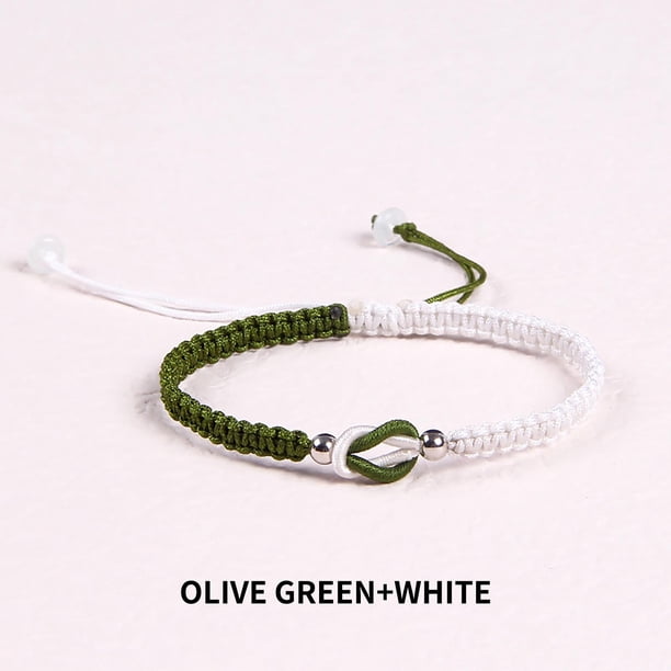 Xihbxyly Pulseras de La Amistad Tejidas a Mano, Elegante Diseño Ajustable, Cuerda Suave con Cuentas Plateadas, Regalo Perfecto para Aniversarios, Cumpleaños, San Valentín, Todas Las Edades.