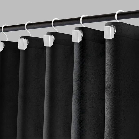Moorefield Flowers PEVA Shower Liner with Frosted Grommets, Soft-Touch, 72" x 72", Black