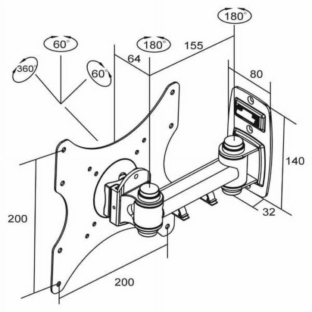 impact mounts Locking Articulating Tilt Swivel Arm LCD LED TV Wall Mount 26 27 32 36 37 40 42"