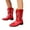 Red, variant on Cowboy Boots for Women Embroidered Leather Square Toe Wide Mid Calf Cowgirl Boots Fashion Western Short Dress Boots