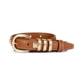 thumbnail image 2 of Punplita Women Belts with Square Rivets Gold Punk Rock Brown Belts for Women, 2 of 8