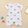 thumbnail image 2 of KPOPLK Romper for Baby Boys Pajama Short Sleeve One Piece Clothes Newborn Boys PJM Bodysuit Size 0-6 Months,Brown, 2 of 4