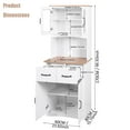 thumbnail image 6 of GZXS Long Standing Kitchen Cabinet, 2 Storage Drawers, Large Open Space for Microwave, White, 6 of 10