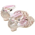 thumbnail image 6 of HAOTAGS Dance Shoes for Toddler Girls, Princess Sparkle Latin Breathable Sequin Dance Sneakers Sandals Gold 27, 6 of 9