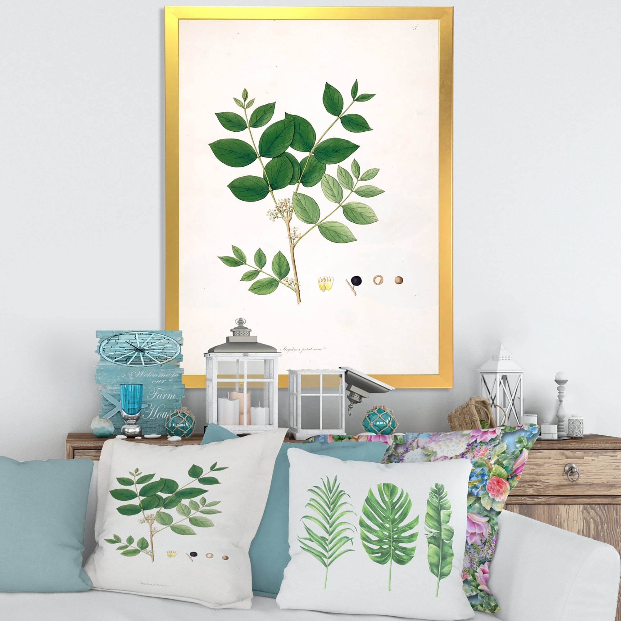 Designart 'Ancient Botanicals VI' Farmhouse Framed Art Print