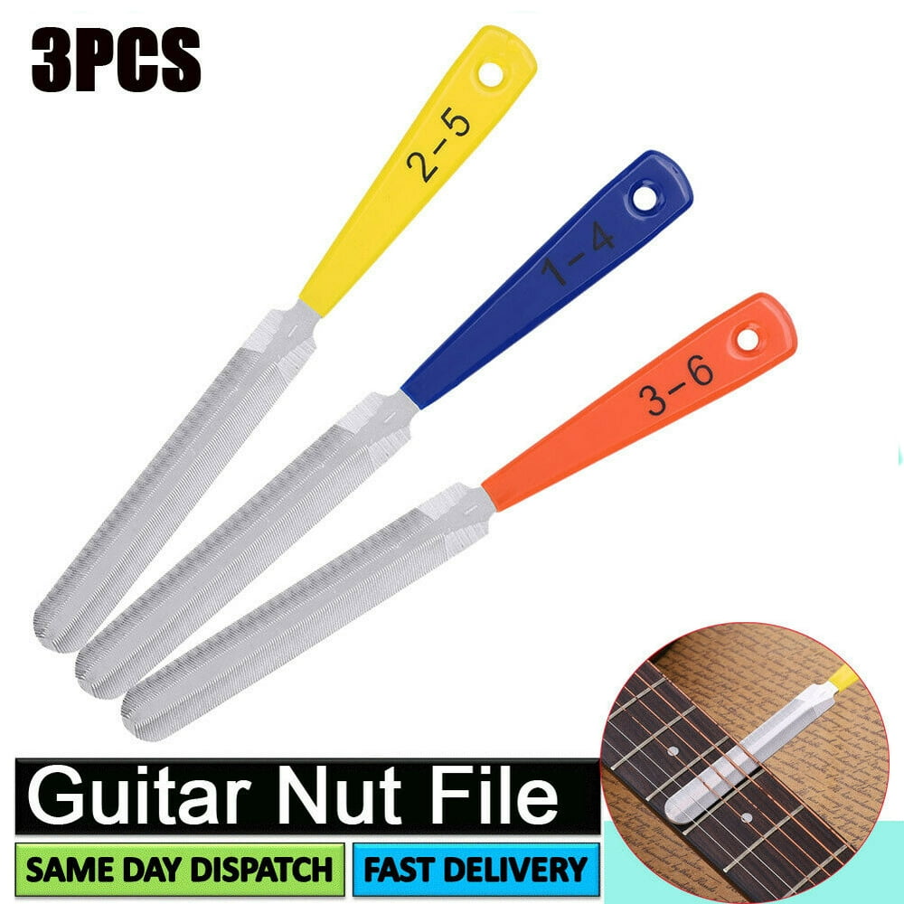 3pcs/set Double Sided Guitar Nut Slotting Saddle Files Luthier Tool