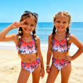 thumbnail image 2 of Swimsuits for Child Girls Size 7-8 2 Piece Set Girls Bathing Suit Beach Vacation American Flag Butterfly Bikinis Summer Sleeveless Girls Fashion Kids Bikini Swim Suit Red 3-4 Years, 2 of 9