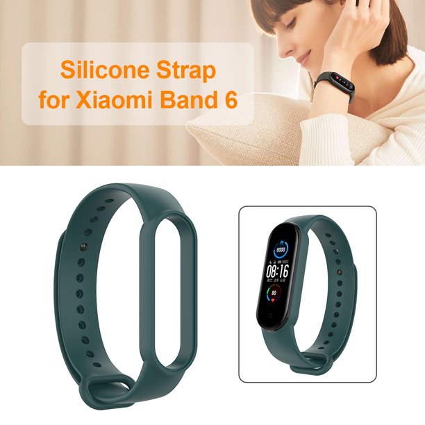 Correa de silicona para reloj inteligente para Mi Band 6/6 NFC/5 (verde oscuro)