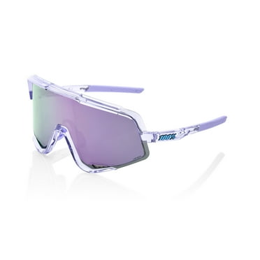 100% Glendale Sport Performance Cycling Sunglasses (Polished Translucent Lavender - HiPER Lavender Mirror Lens)