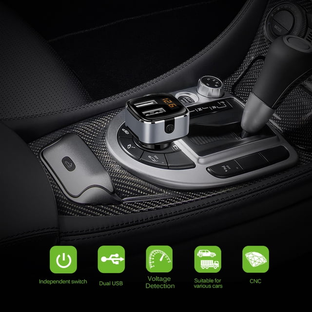 Cargador De Coche Usb Dual 3.1A Adaptador De Carga Rápida Inteligente Con Interruptor De Encendido Voltímetro Detección De Corriente Para Iphone Ipad Samsung Htc Yuarrent VI008621-00