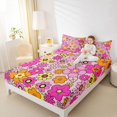 thumbnail image 4 of Homewish Colorful Flower Dasiy Twin Sheet Sets,Kawaii Floral Twin Fitted Sheet,Pink Yellow Flat Sheet For Girls Teens,Ultra Soft Home Decor,3pcs, 4 of 7