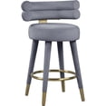 thumbnail image 1 of Meridian Furniture Fitzroy Gray Velvet Counter Stool (Set of 2), 1 of 6