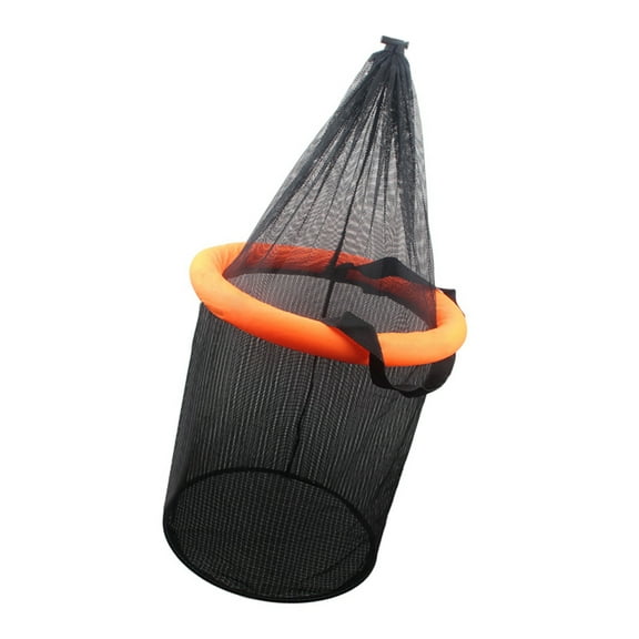 RUISINERY Floating Fishing Baits Basket Live Fish Net Cage Portable Meshes Landing Bucket Storage Bag Fish Keeper Easy to Use