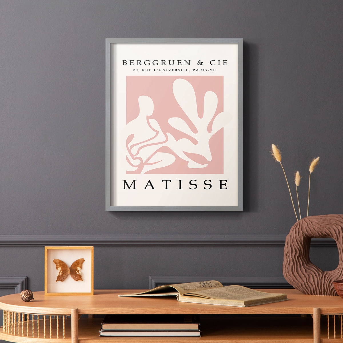 Matisse CXXXI Framed Print in Gray Solid Wood 16 x 20 Framed Print