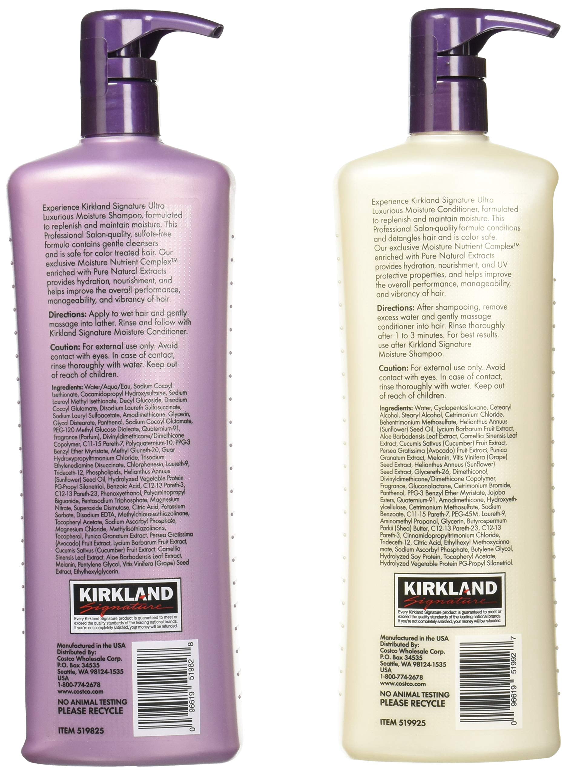 Kirkland Signature Salon Formula Moisturizing Adult Shampoo & Conditioner Value Set, 2 Piece (2 Pack)