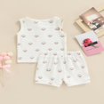 thumbnail image 3 of 2pcs Summer Newborn Infant Baby Boy Clothes Shell Print Ribbed Sleeveless Tops Elastic Shorts Outfit, 3 of 6