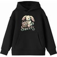 thumbnail image 4 of Sweets Bunny WIth Candy Basket   Boy's Black Long Sleeve Hoodie-XS, 4 of 6