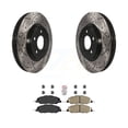 thumbnail image 1 of Transit Auto Front Coated Drilled Slotted Disc Brake Rotors and Ceramic Pads Kit for Car Ford Mustang KDA-100344, 1 of 11
