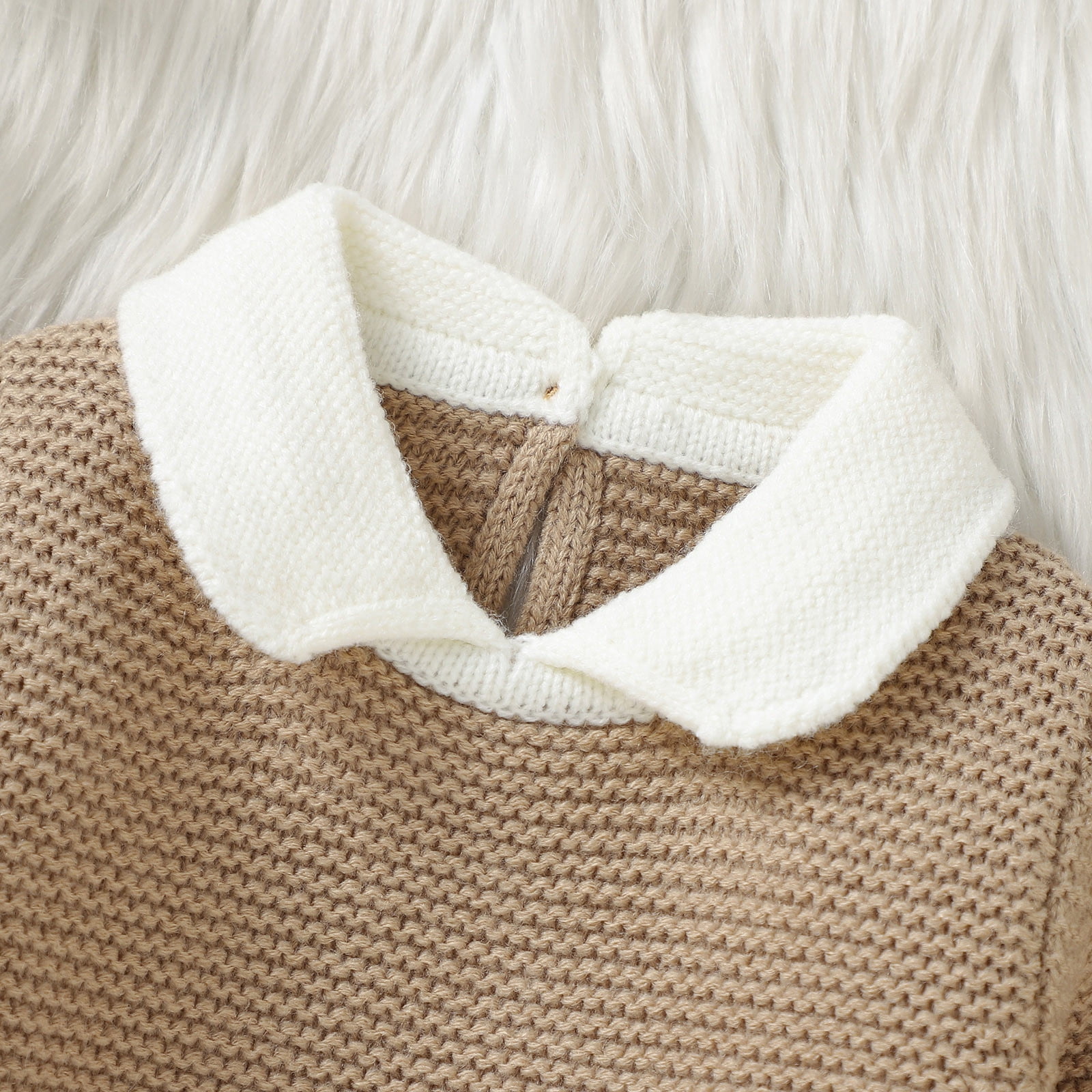 XFHLMJFF Sweatshirt for Boys Girls Cute Toddler Baby Knit Turn Down Collar Long Sleeve Pullover Fall Winter Outfit