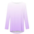 thumbnail image 5 of ShomPort Oversized Tops for Women Long Sleeve Crewneck Gradient Color Shirt Fall Trendy Tops, 5 of 6