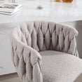 thumbnail image 5 of Swivel Bar Stools Set of 2, Counter Height Bar Stools with Back and Footrest, Bar Stools for kitchen island in Boucle, Adjustable Kitchen Counter Bar Chairs Barstool for Home Bar, Dining Room, Grey, 5 of 9