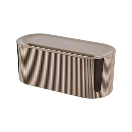 Cable Management Box Brown Wire Organizer Box with Ventilation Holes Cord Hider for Desk Home Office Living Room Large Capacity to Conceal Power Strips And Cables Harlik